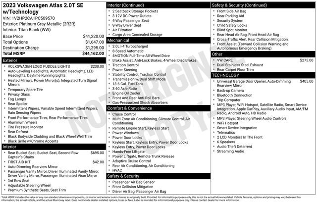Used 2023 Volkswagen Atlas SE AWD/4WD image 17