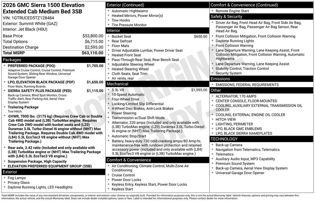 New 2026 GMC Sierra 1500 Elevation w/ Preferred Package image 39