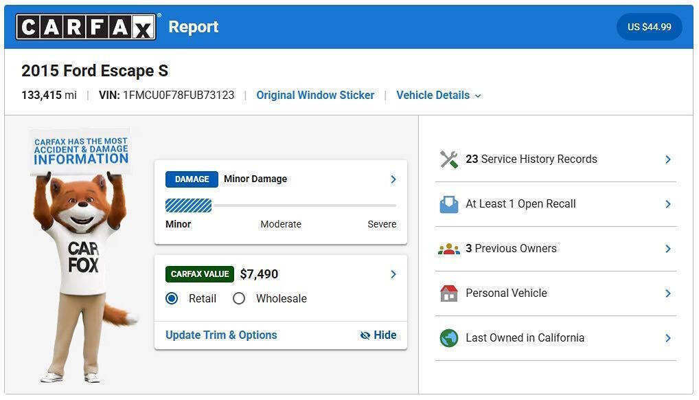 Used 2015 Ford Escape S FWD image 2