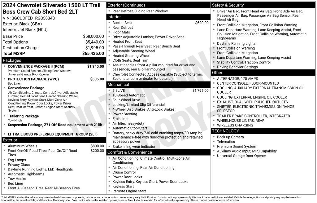 Certified 2024 Chevrolet Silverado 1500 LT Trail Boss w/ Convenience Package II AWD/4WD image 11