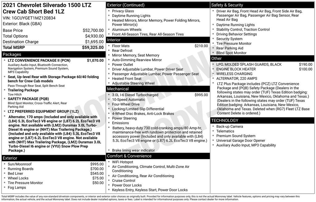 Used 2021 Chevrolet Silverado 1500 LTZ w/ LTZ Convenience Package II AWD/4WD image 36