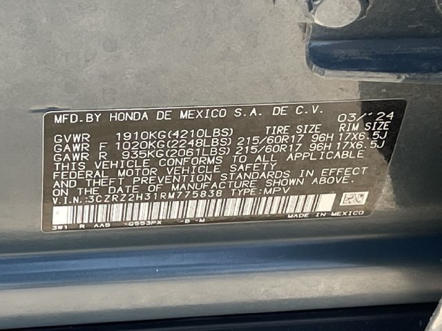 Certified 2024 Honda HR-V LX image 28