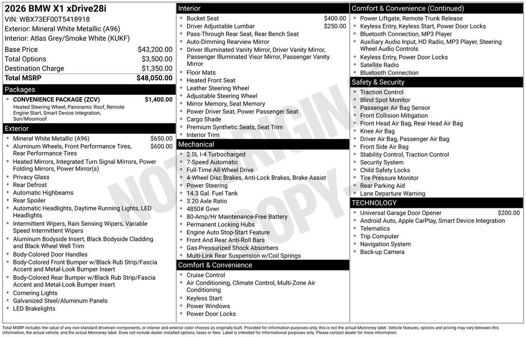 Used 2026 BMW X1 xDrive28i w/ Convenience Package AWD/4WD image 5