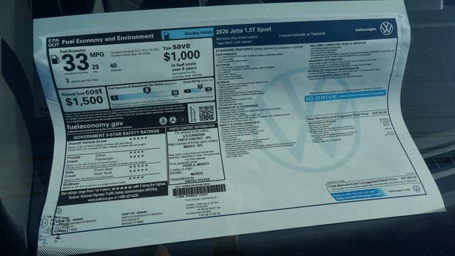 New 2026 Volkswagen Jetta Sport image 3