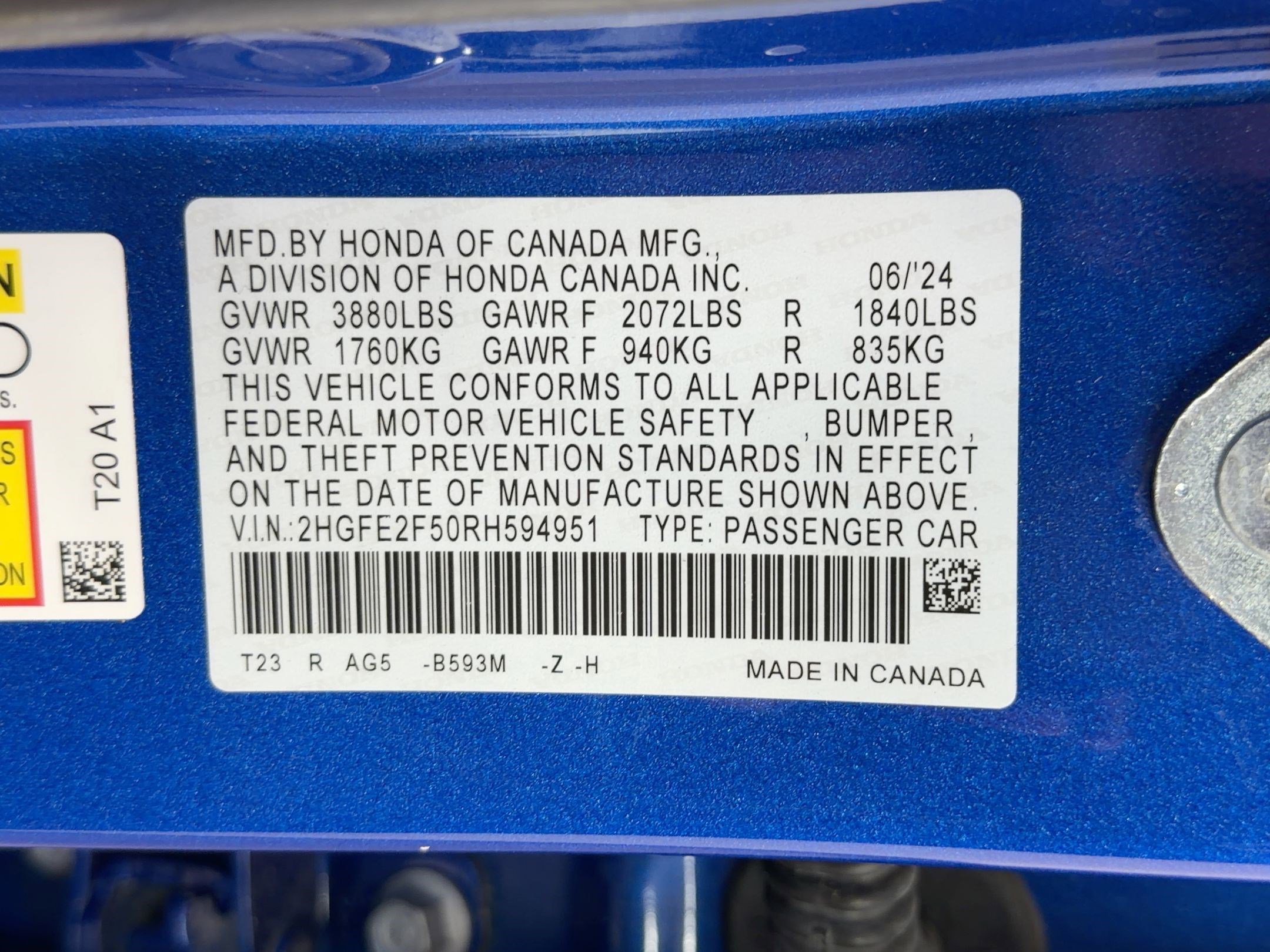 Certified 2024 Honda Civic Sport image 21