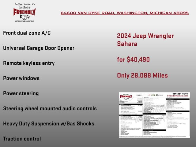 Used 2024 Jeep Wrangler Sahara w/ Technology Group image 8