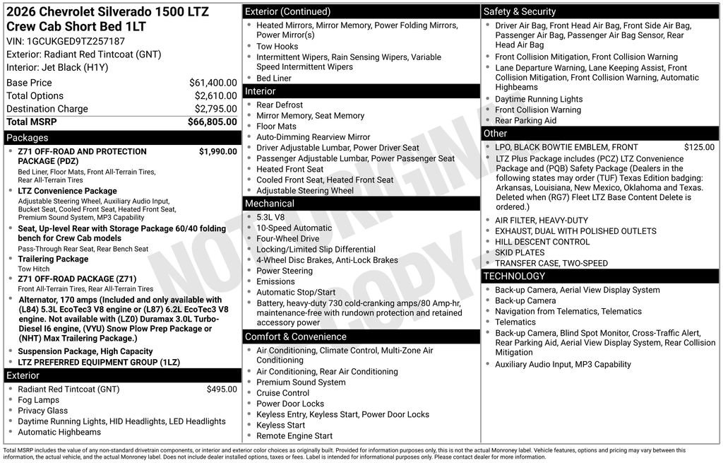New 2026 Chevrolet Silverado 1500 LTZ image 36