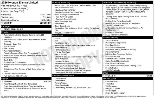 Used 2026 Hyundai Elantra Limited FWD image 30