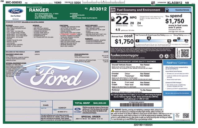 Used 2019 Ford Ranger XLT w/ Equipment Group 302A Luxury image 32