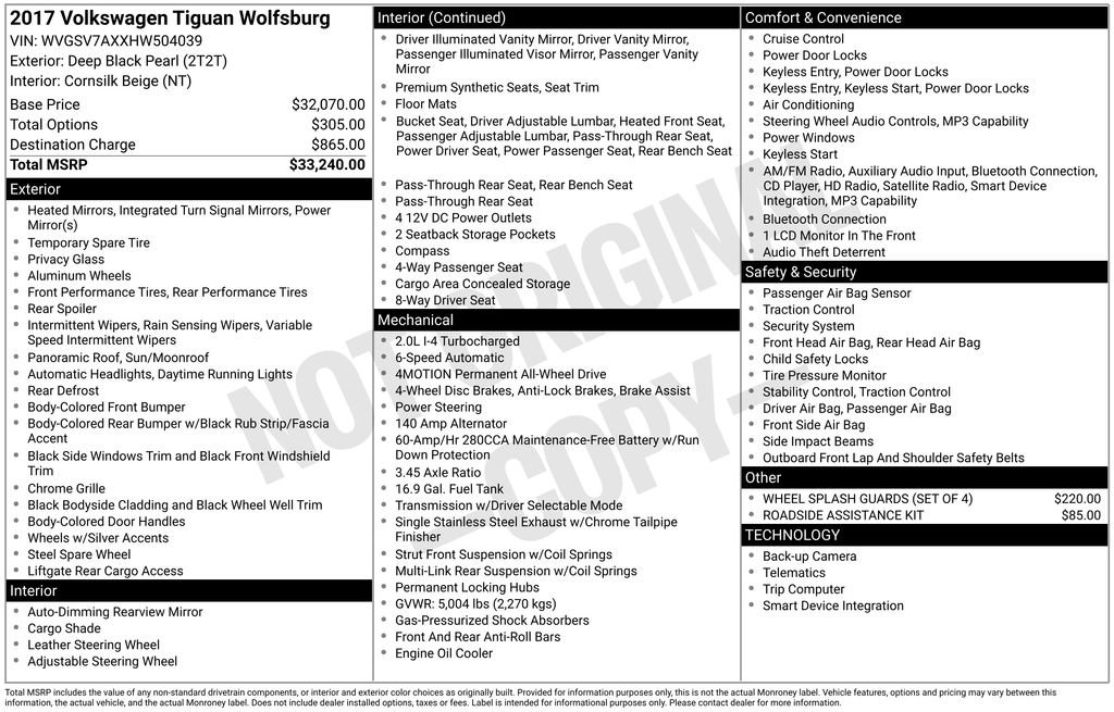 Used 2017 Volkswagen Tiguan Wolfsburg Edition AWD/4WD image 47