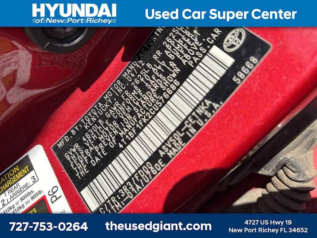 Used 2012 Toyota Camry LE FWD image 12