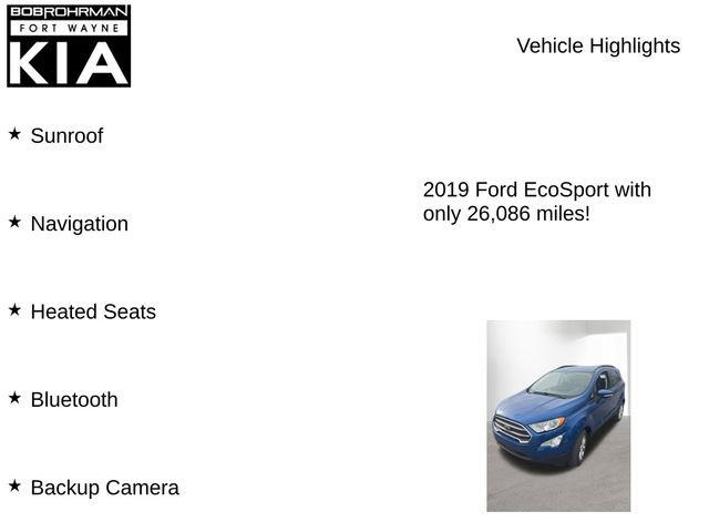Used 2019 Ford EcoSport SE w/ SE Convenience Package FWD image 7