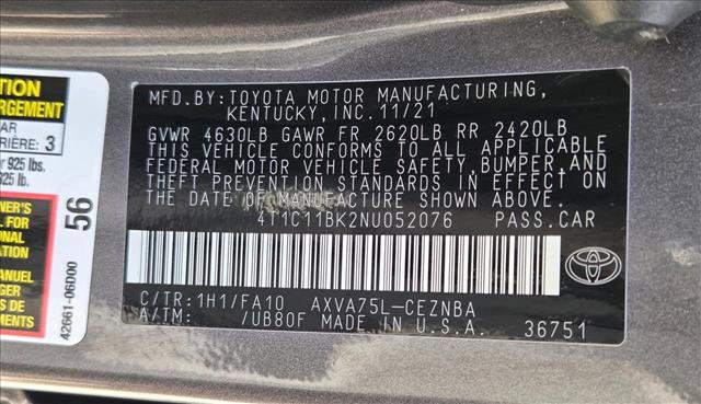 Certified 2022 Toyota Camry LE w/ Carpet Mat Package (TMS) AWD/4WD image 23