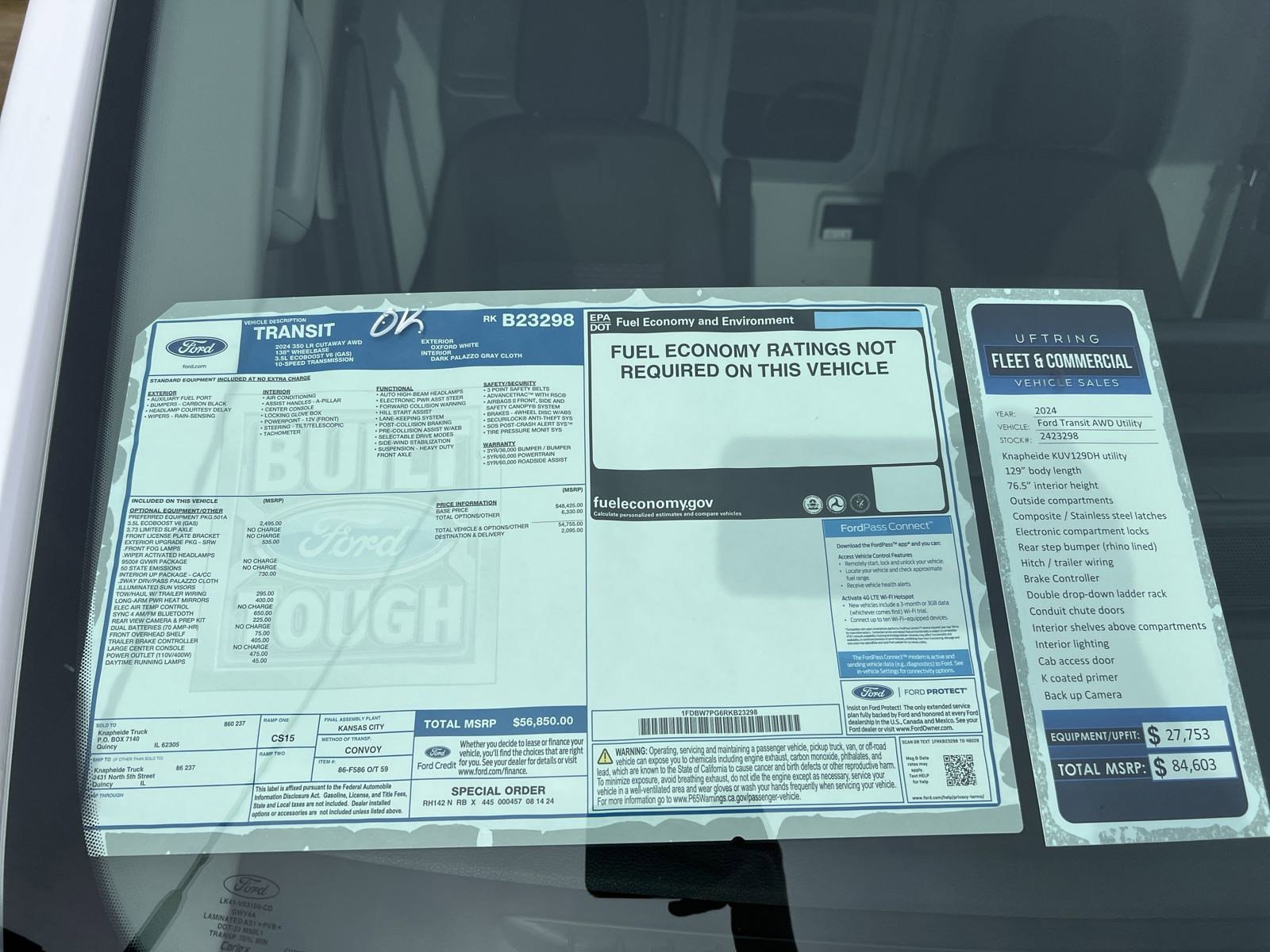 Used 2024 Ford Transit 350 AWD w/ Interior Upgrade Package image 14