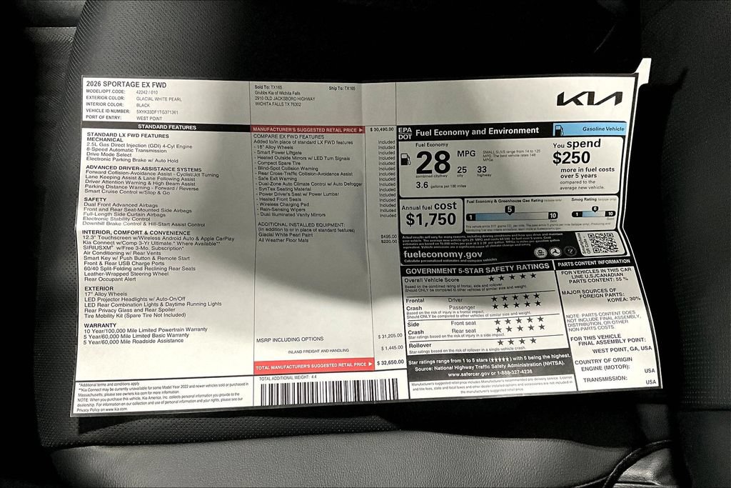 Used 2026 Kia Sportage EX FWD image 15