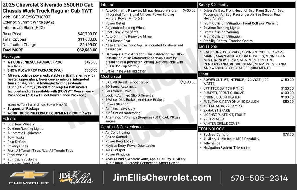 New 2025 Chevrolet Silverado 3500 W/T w/ WT Convenience Package AWD/4WD image 4