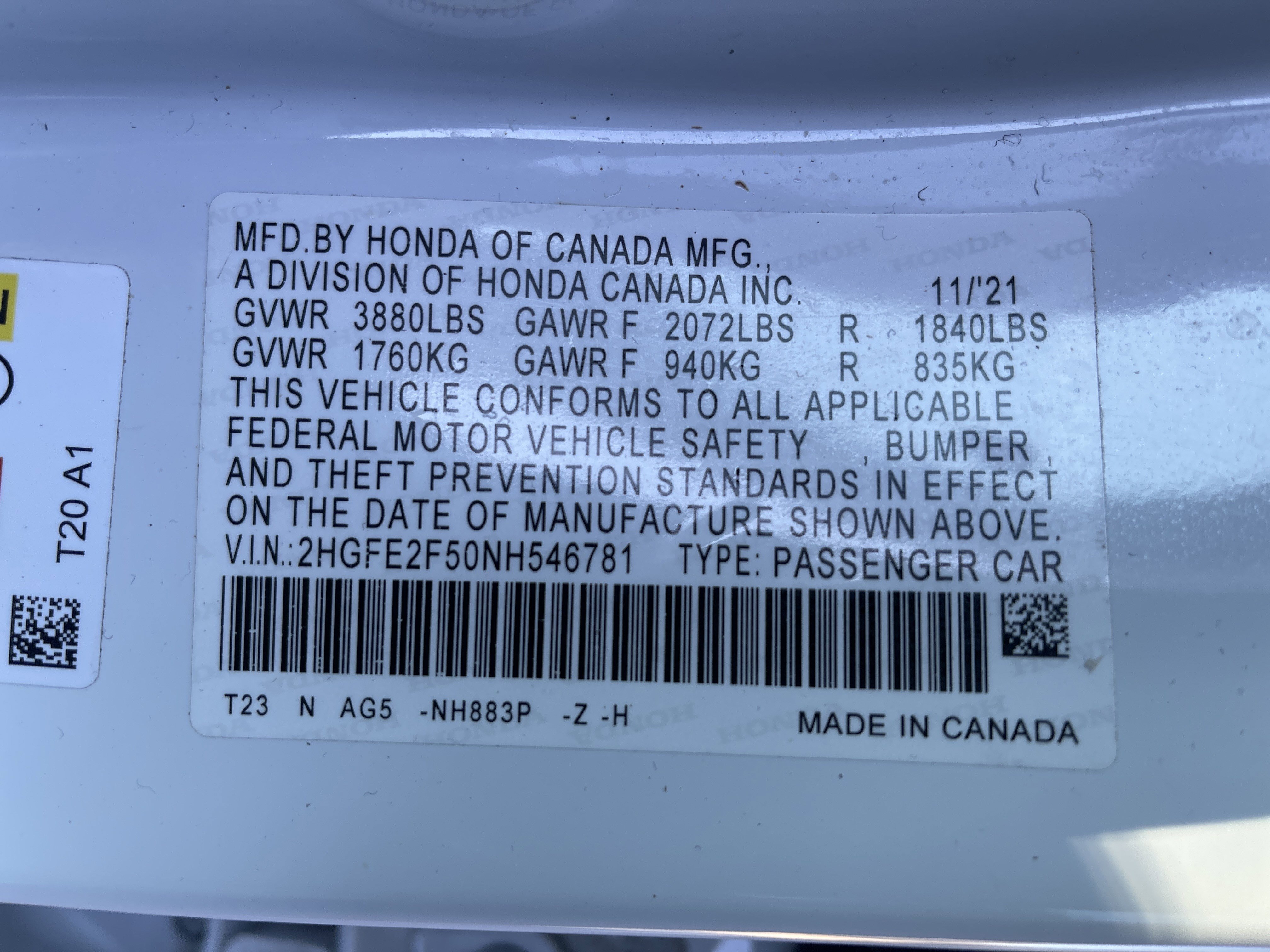 Certified 2022 Honda Civic Sport image 36