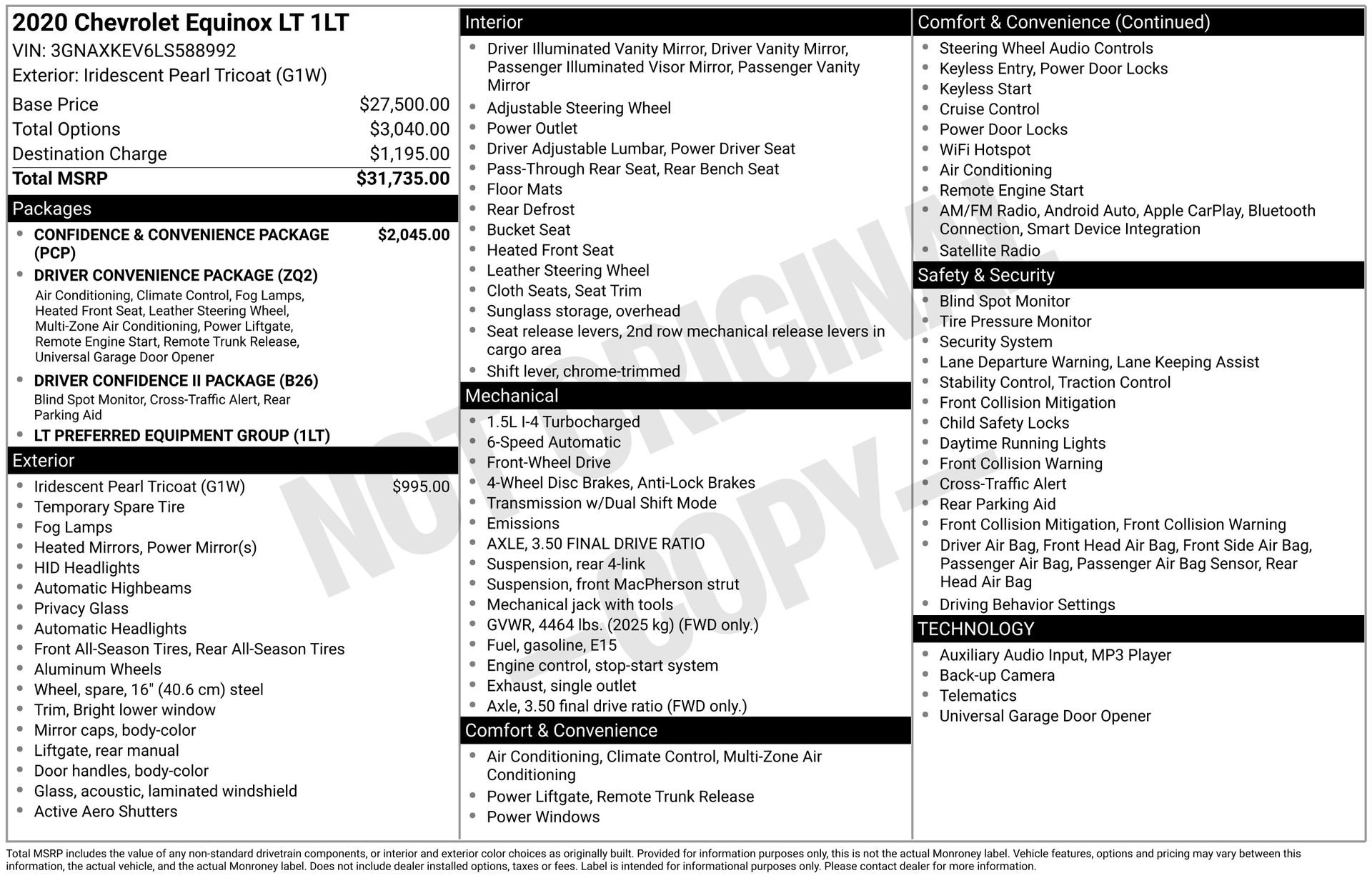Used 2020 Chevrolet Equinox LT FWD image 31
