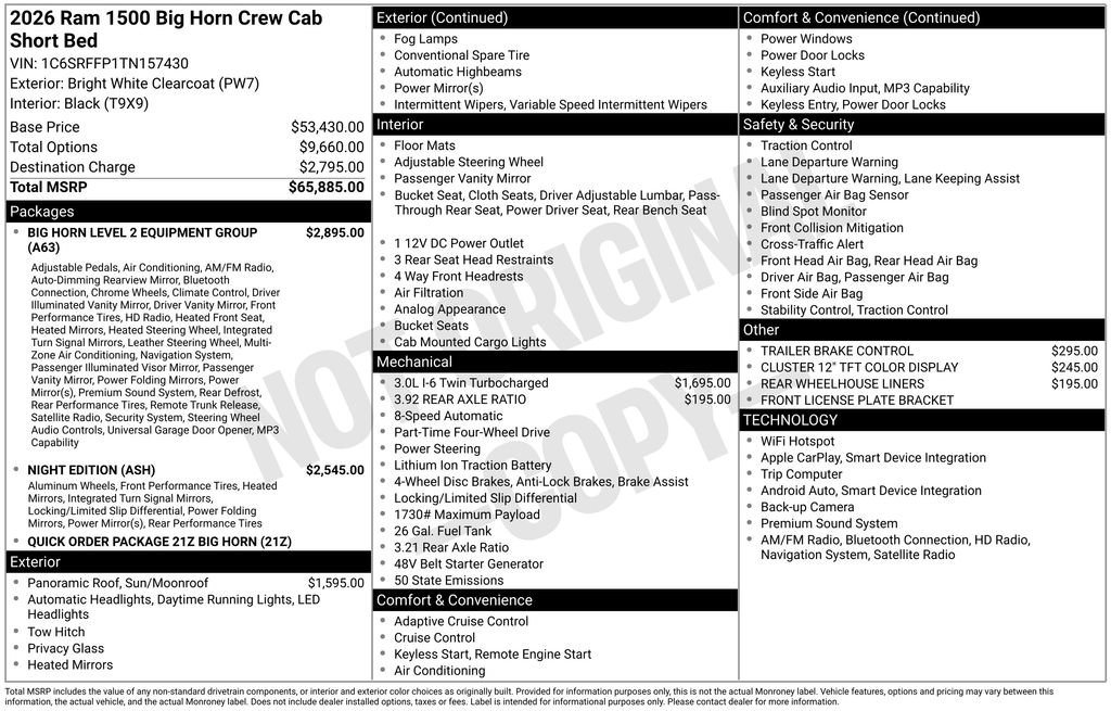 New 2026 RAM 1500 Big Horn AWD/4WD image 32