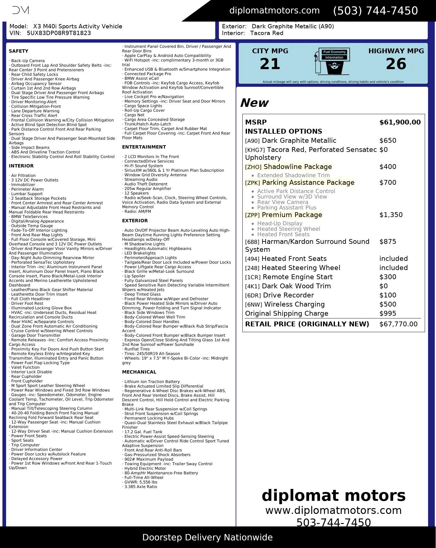 Used 2024 BMW X3 M40i w/ Premium Package image 2