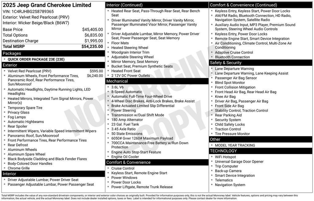 New 2025 Jeep Grand Cherokee Limited AWD/4WD image 23