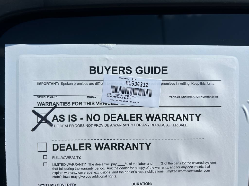Used 2021 Jeep Gladiator Overland AWD/4WD image 24