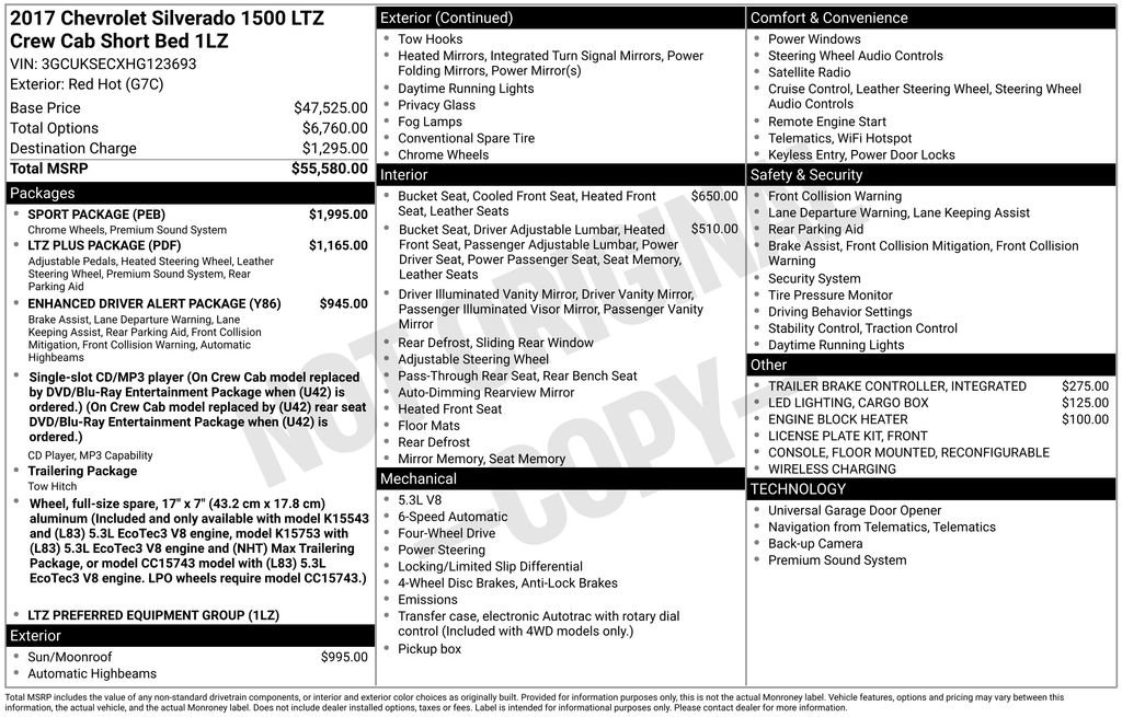 Used 2017 Chevrolet Silverado 1500 LTZ w/ Sport Package image 48