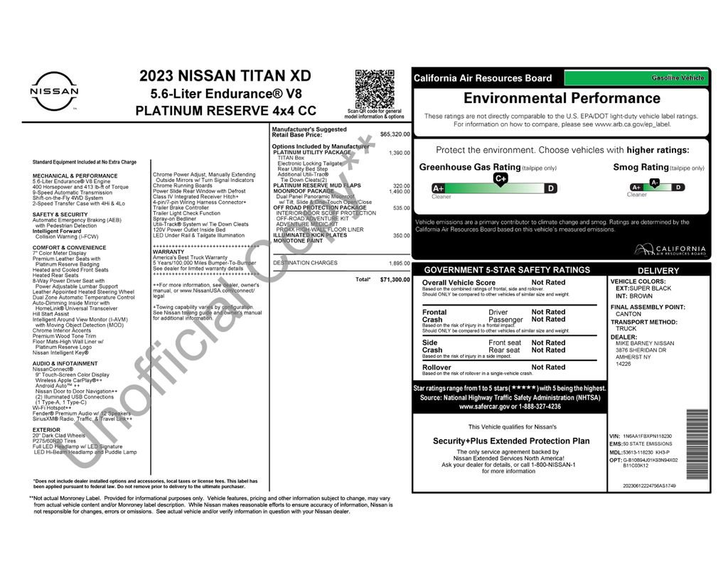 Used 2023 Nissan Titan Platinum Reserve w/ Moonroof Package AWD/4WD image 6