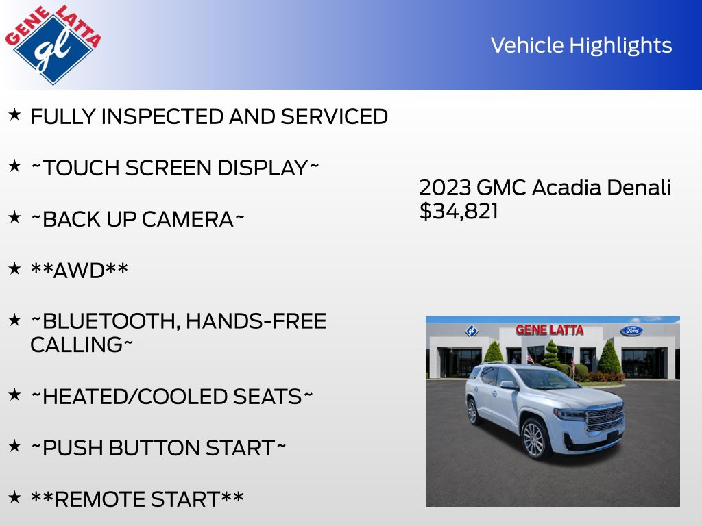 Used 2023 GMC Acadia Denali w/ Denali Ultimate Package AWD/4WD image 34
