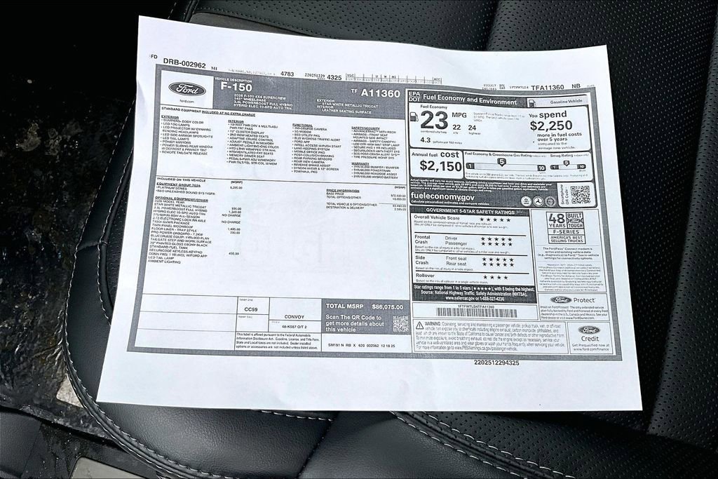 New 2026 Ford F150 Platinum w/ Equipment Group 702A High image 13