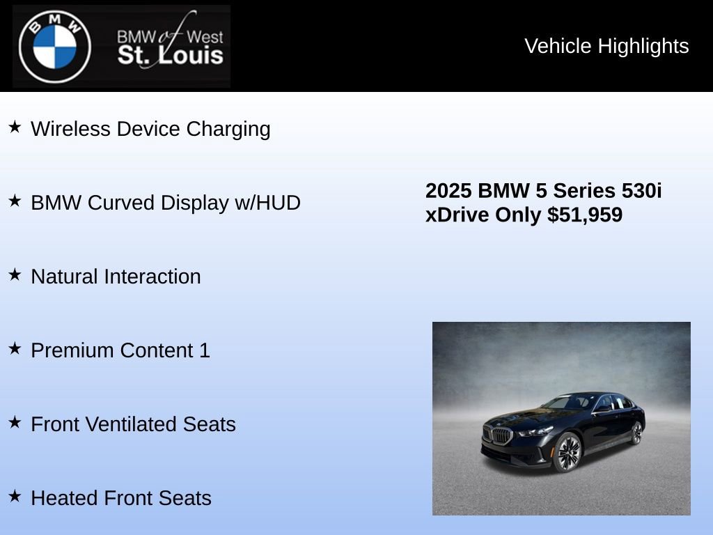 Used 2025 BMW 530i xDrive w/ Premium Package image 24
