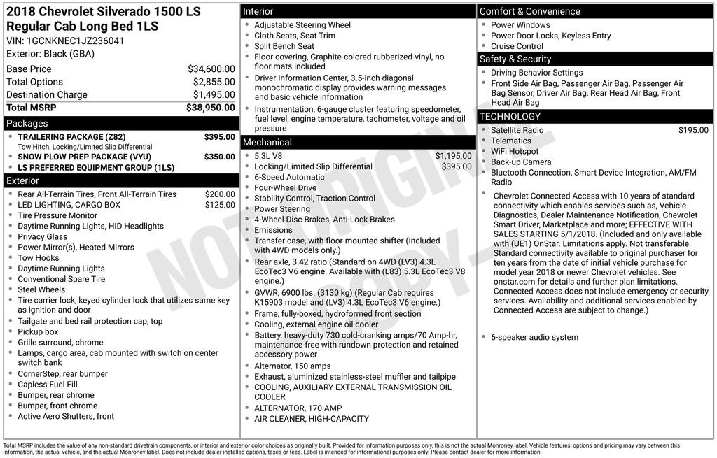 Used 2018 Chevrolet Silverado 1500 LS w/ Trailering Package AWD/4WD image 4