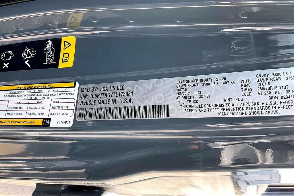 New 2026 Jeep Gladiator Sport AWD/4WD image 11