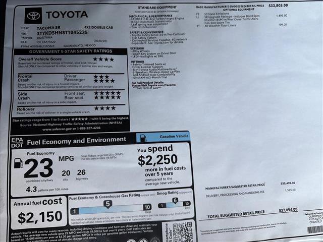 New 2026 Toyota Tacoma SR image 24