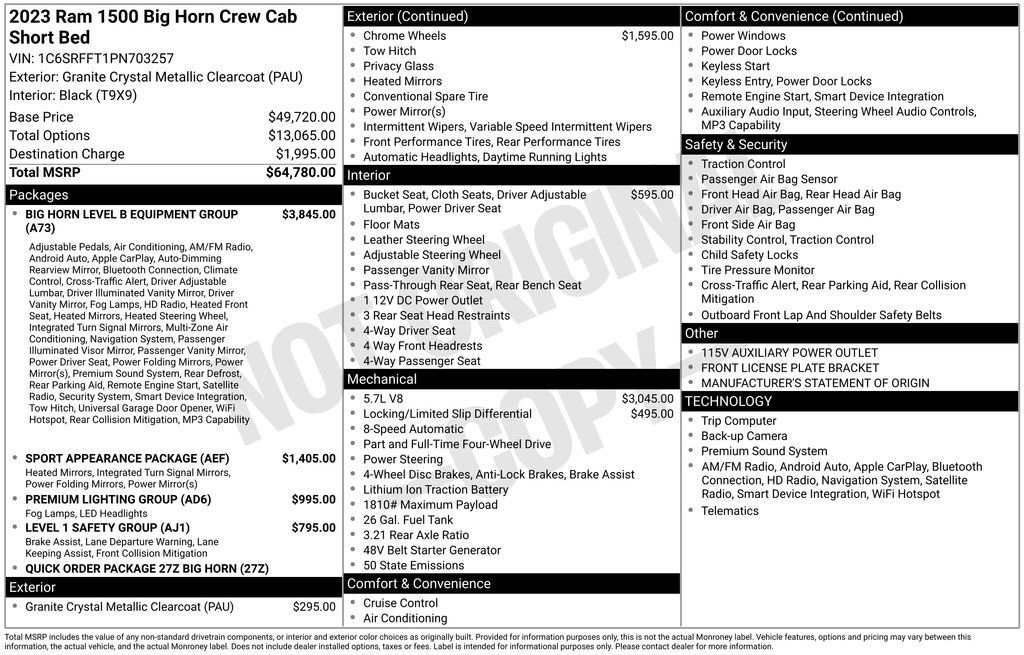 Certified 2023 RAM 1500 Big Horn AWD/4WD image 43
