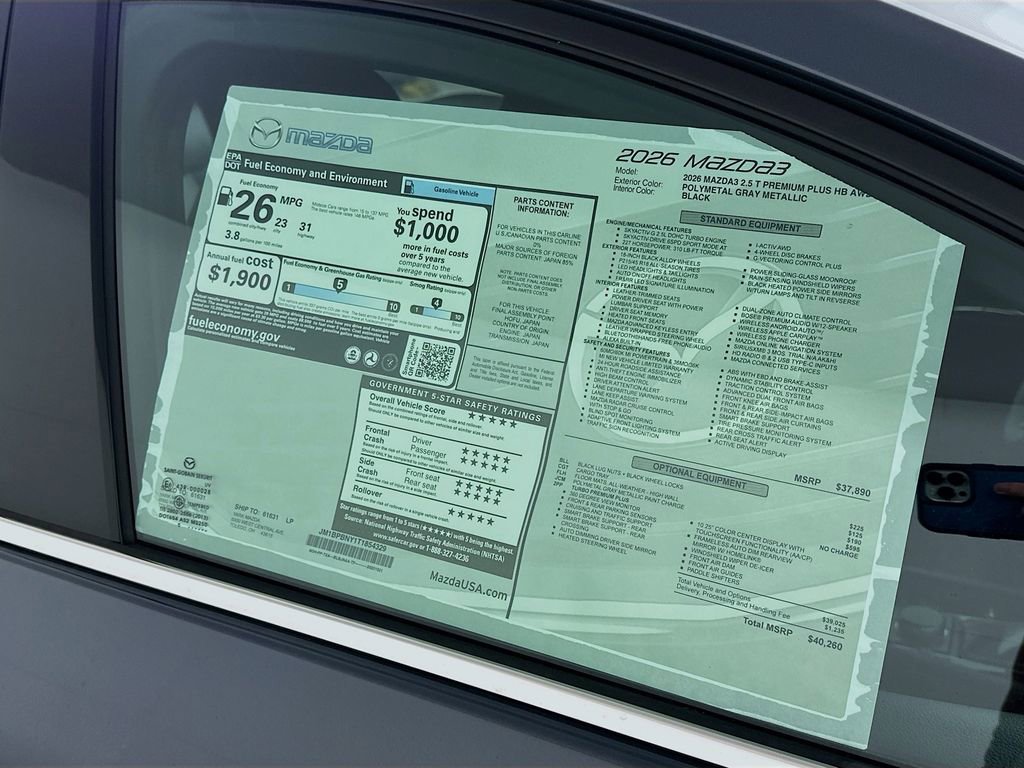 New 2026 MAZDA MAZDA3 Hatchback w/Premium Plus Pkg image 12