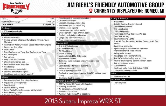 Used 2013 Subaru Impreza WRX STI