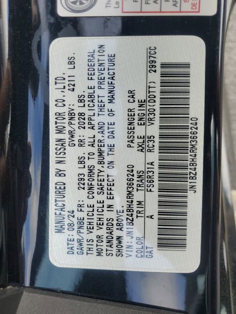 Certified 2024 Nissan Z Performance w/ Floor Mat Package RWD image 23