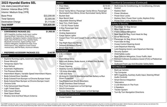 Used 2023 Hyundai Elantra SEL w/ Convenience Package FWD image 4