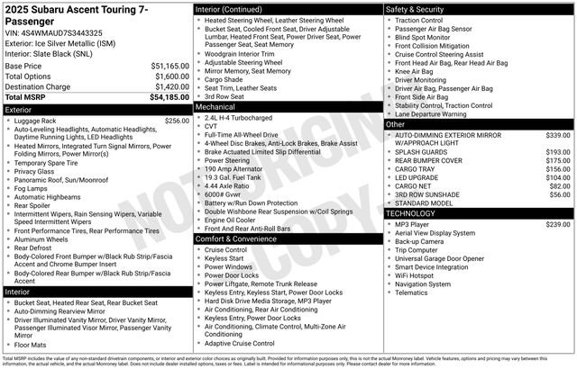 New 2025 Subaru Ascent Touring image 4