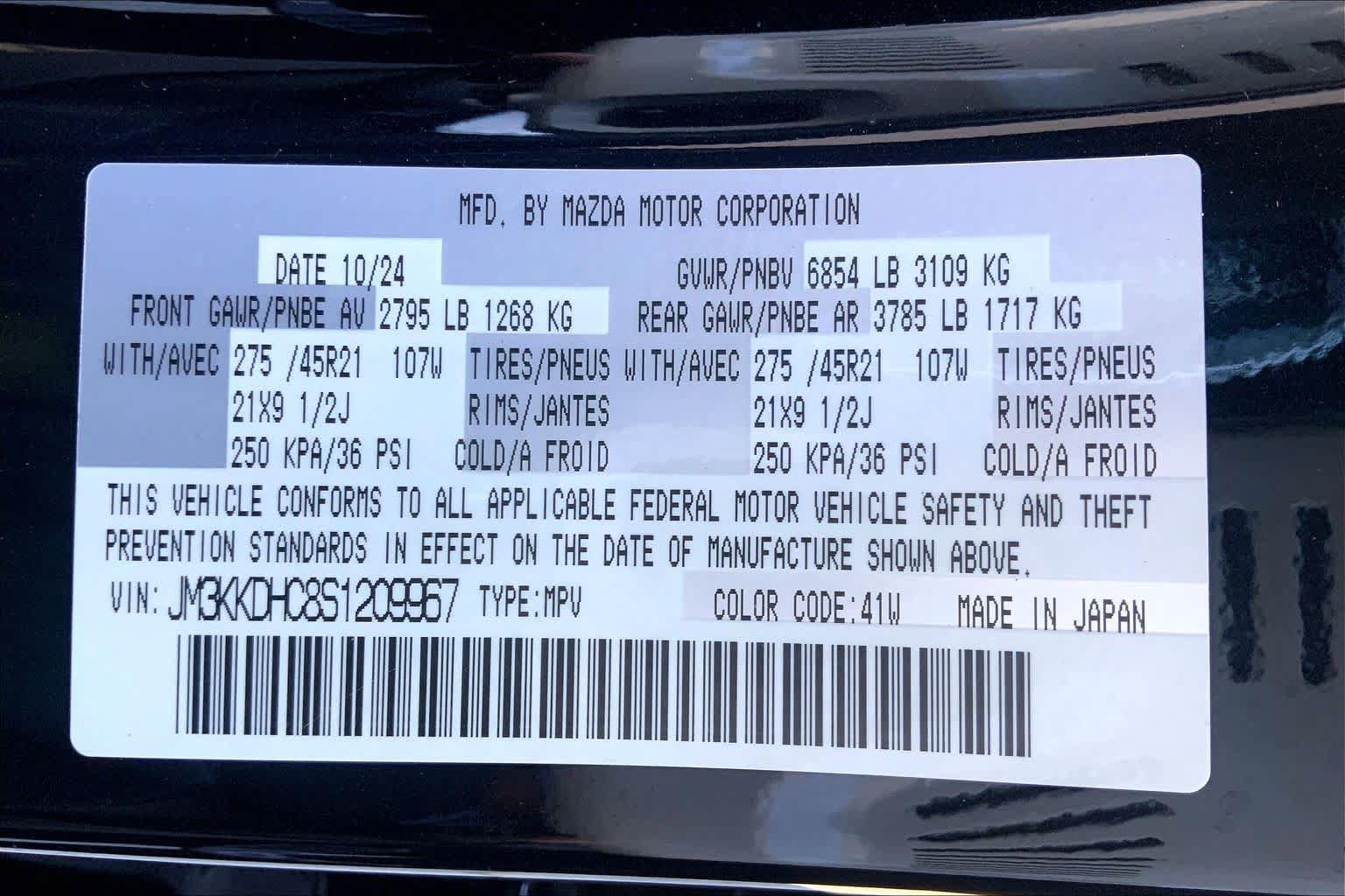 Certified 2025 MAZDA CX-90 3.3 Turbo S w/ Premium Package AWD/4WD image 34