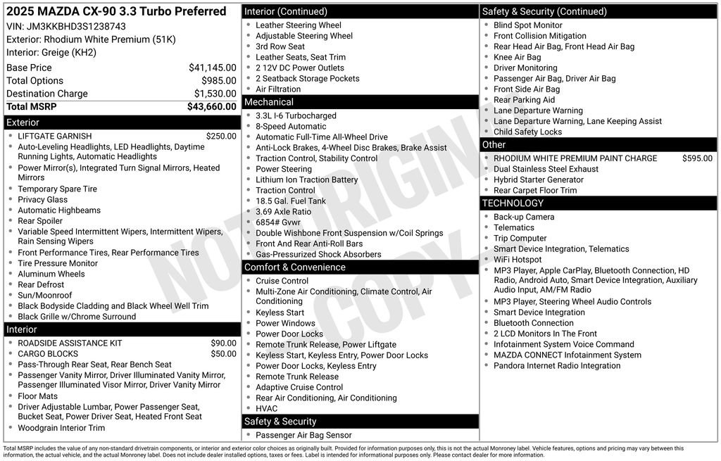 Certified 2025 MAZDA CX-90 3.3 Turbo w/ Preferred Package AWD/4WD image 12