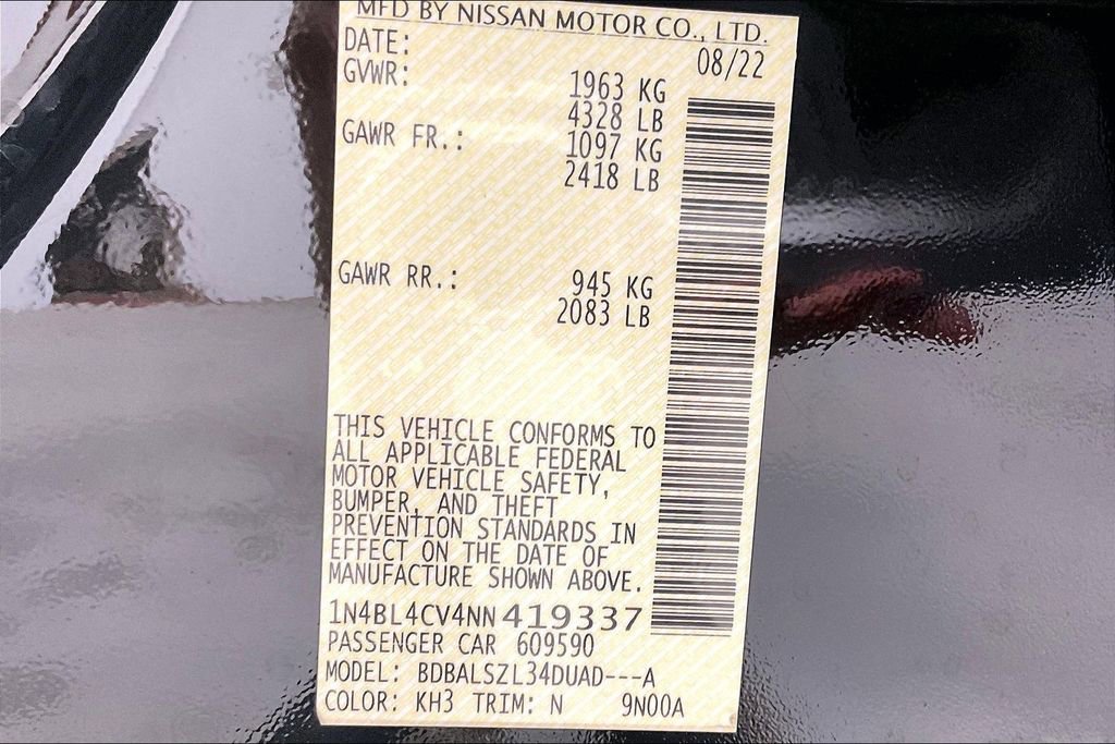 Used 2022 Nissan Altima 2.5 SR w/ Midnight Edition Package FWD image 42