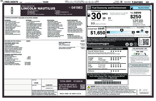 New 2026 Lincoln Nautilus Reserve w/ Jet Appearance Package AWD/4WD image 26