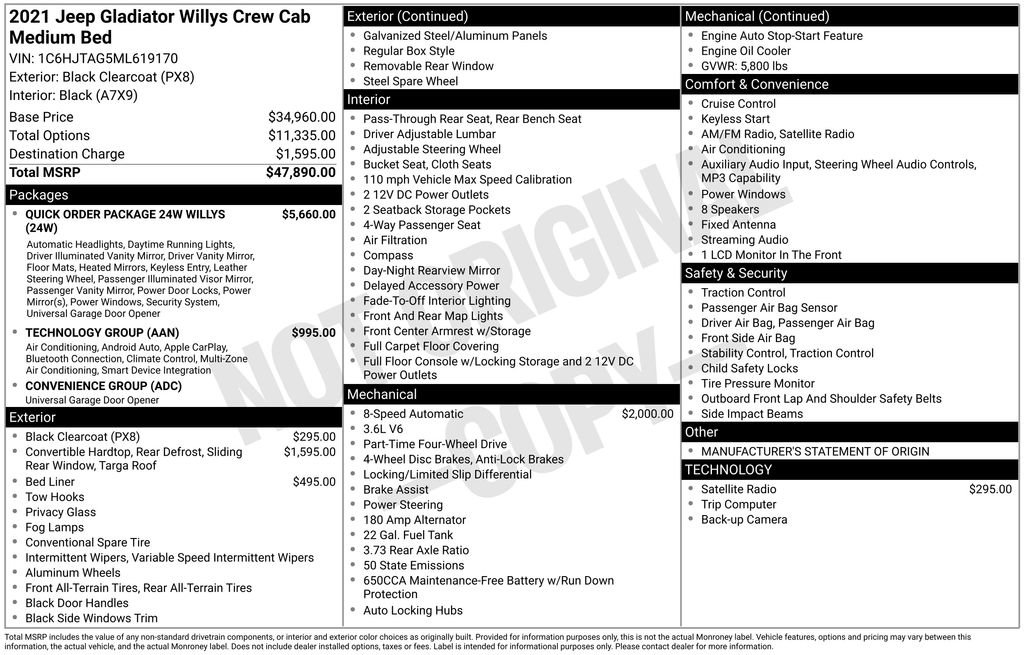 Used 2021 Jeep Gladiator Sport AWD/4WD image 6
