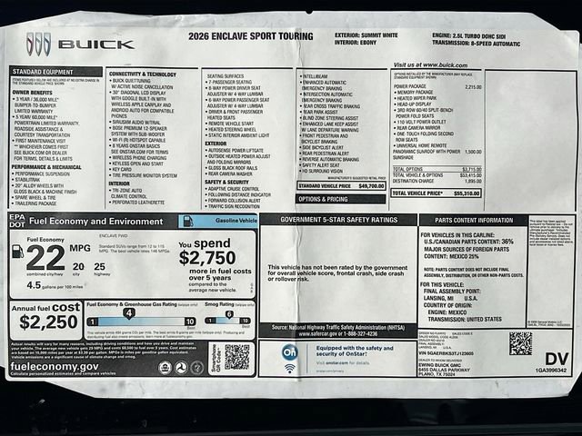 New 2026 Buick Enclave Sport Touring w/ Power Package image 21