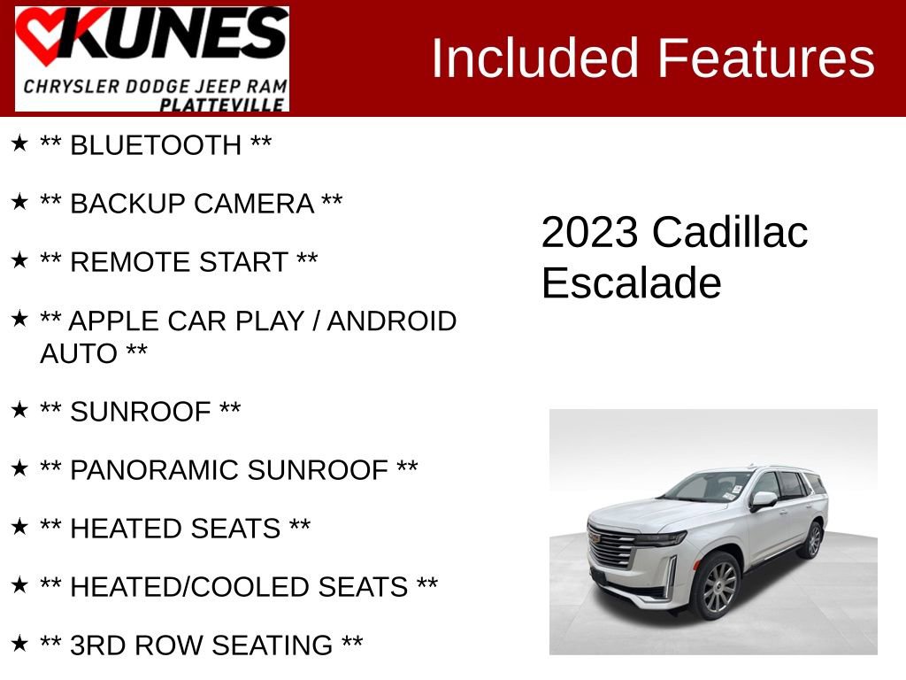 Used 2023 Cadillac Escalade Premium Luxury Platinum image 2