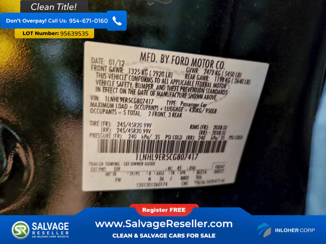 Used 2012 Lincoln MKS AWD image 16