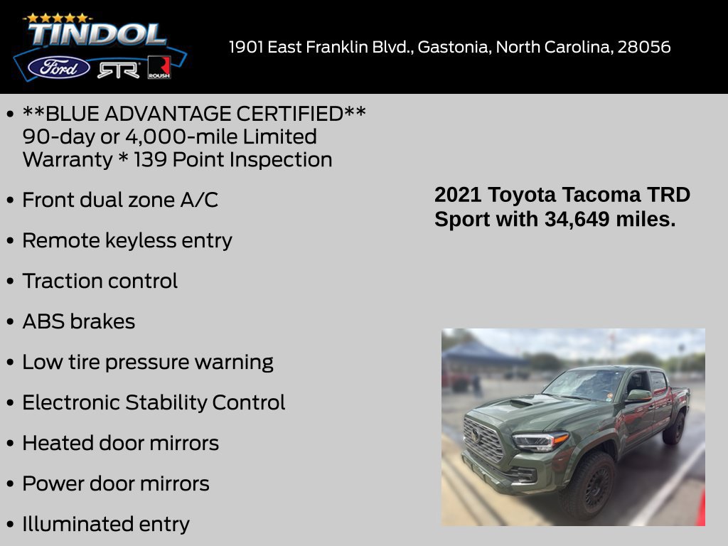 Used 2021 Toyota Tacoma TRD Sport w/ TRD Premium Sport Package AWD/4WD image 13
