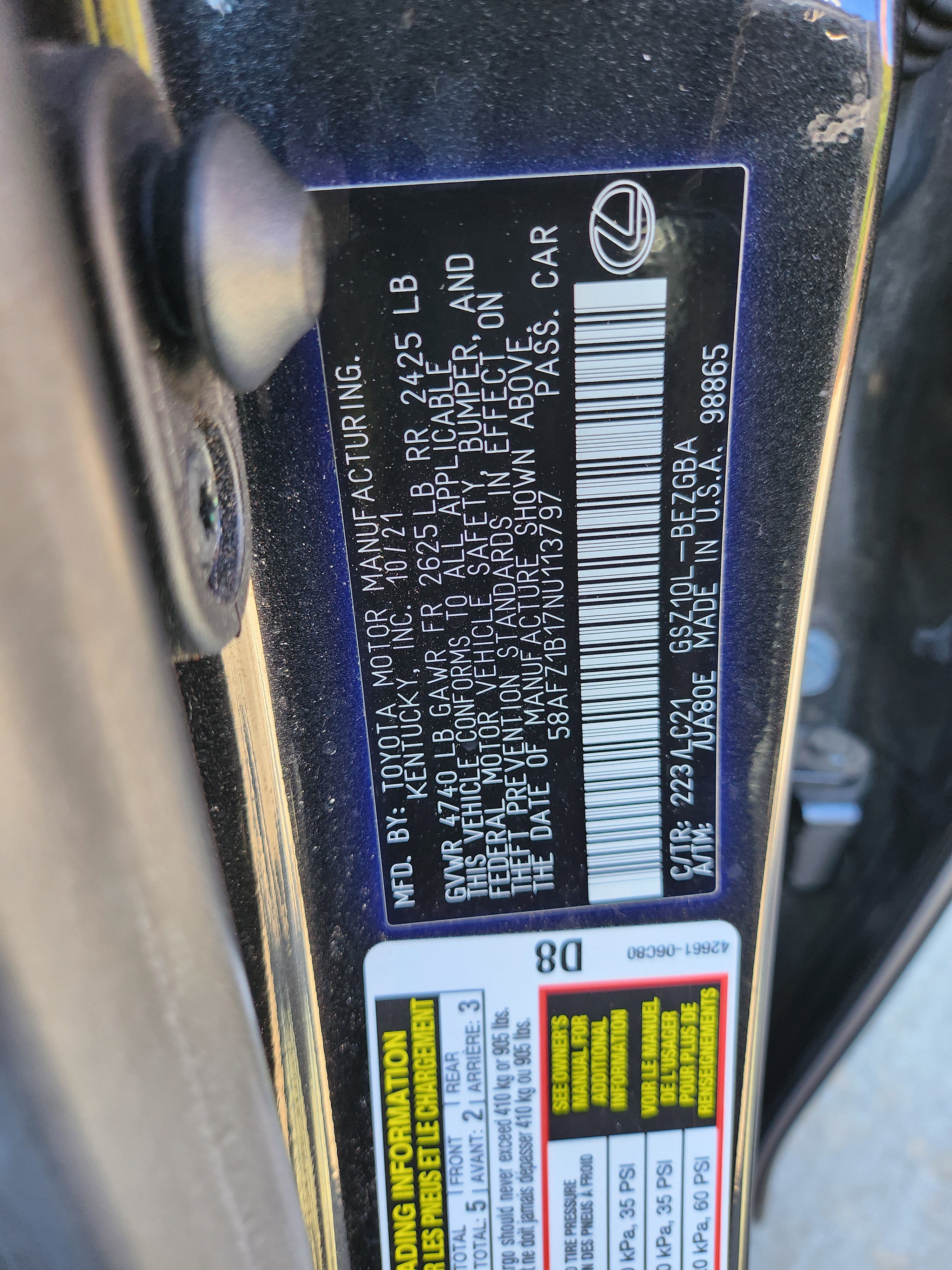 Certified 2022 Lexus ES 350 Ultra Luxury w/ Accessory Package 2 FWD image 31